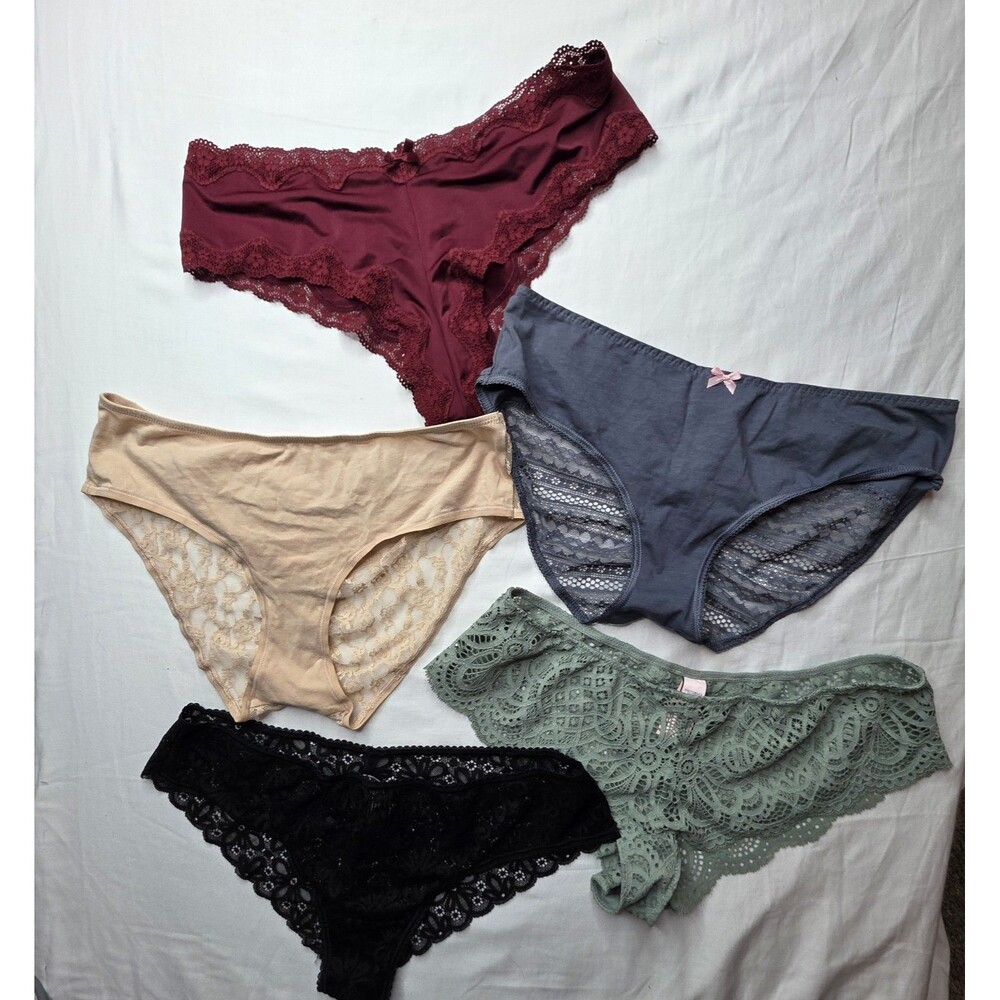 NWT Victoria's Secret Panties Lot of 5 Size Large Lace Cheeky Bikini
